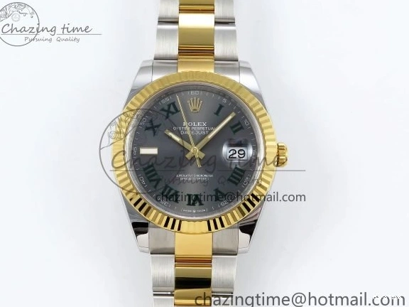 MiroTime 0131 DateJust 41 126333 Clean 1:1 Best Edition 904L Steel Gray Dial Green Roman Marker on SS YG Oyster Bracelet VR Popular 1564